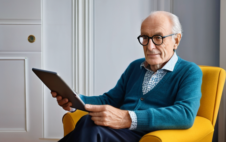 실버세대와 디지털 기술의 상관관계 - **Prompt:** A vibrant 75-year-old French woman, radiating enthusiasm, is seated at a stylish, well-l...