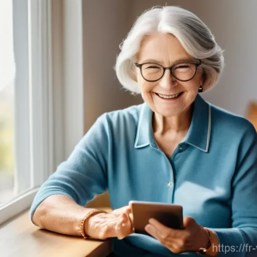 실버테크와 노인 사회 참여의 중요성 - **Prompt 1: Empowered Senior in a Smart Home**
    A cheerful, elegant senior woman in her late 70s,...