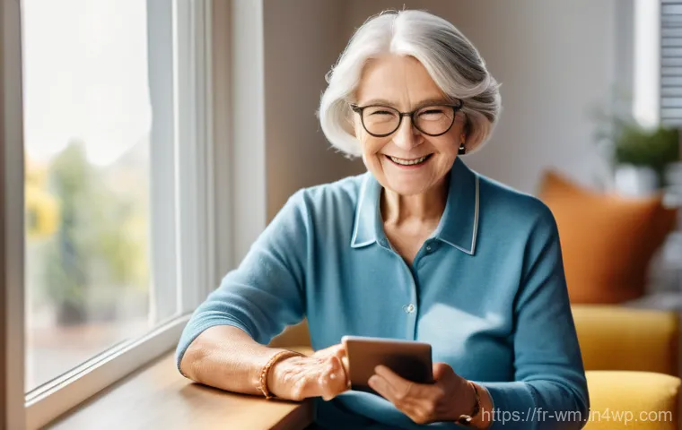 실버테크와 노인 사회 참여의 중요성 - **Prompt 1: Empowered Senior in a Smart Home**
    A cheerful, elegant senior woman in her late 70s,...