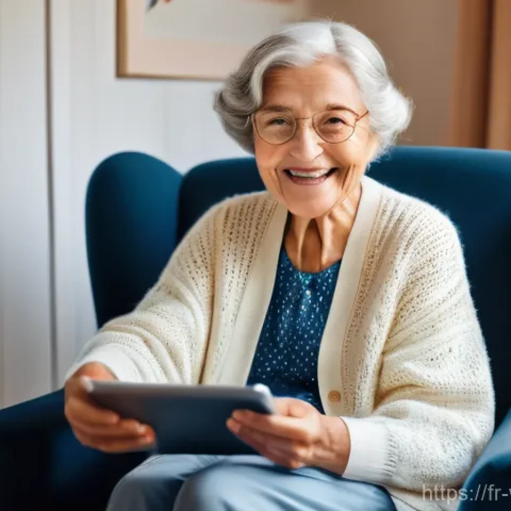 실버세대의 디지털 리터러시 교육 방법 - **Prompt 1: Intergenerational Digital Connection**
    "A cozy, brightly lit living room in a tradit...