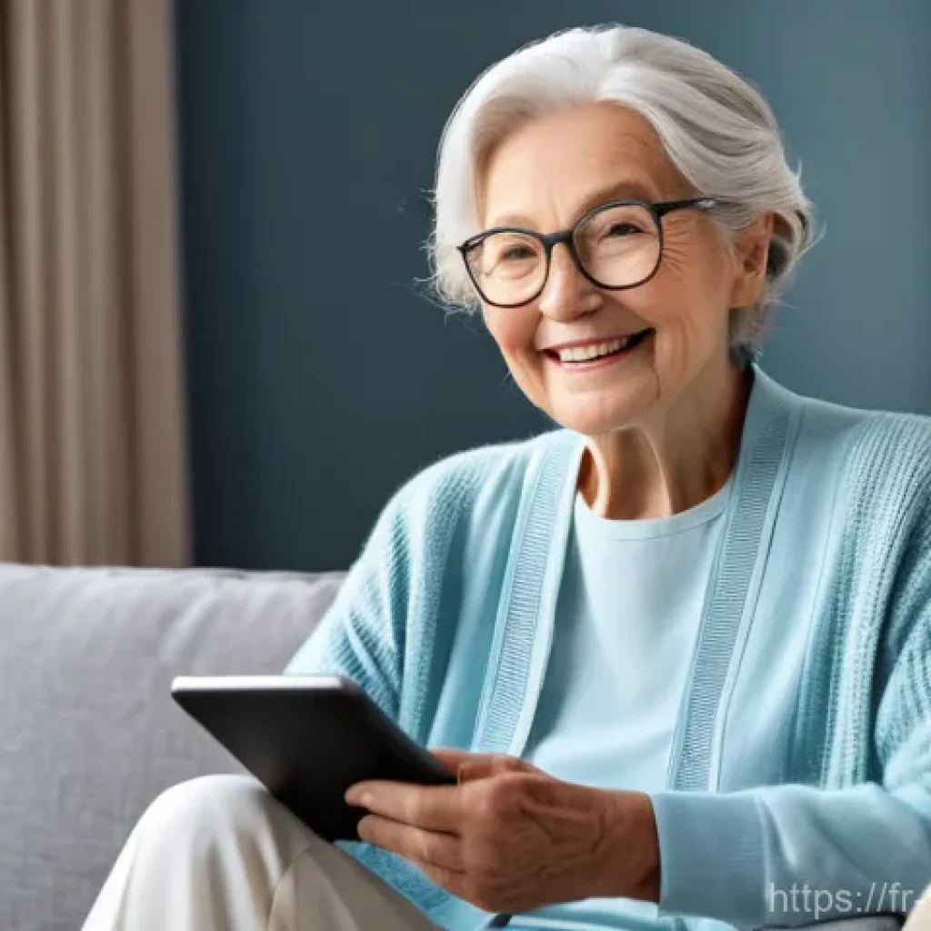 고령자 건강 증진을 위한 새로운 기술 동향 - **Prompt: Effortless Smart Home Living for Seniors**
    "A sophisticated and serene elderly woman, ...