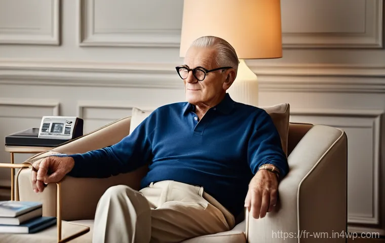 노인을 위한 혁신적인 커뮤니케이션 도구 - **Prompt:** A heartwarming scene of an elderly French grandmother, dressed in a tasteful, comfortabl...