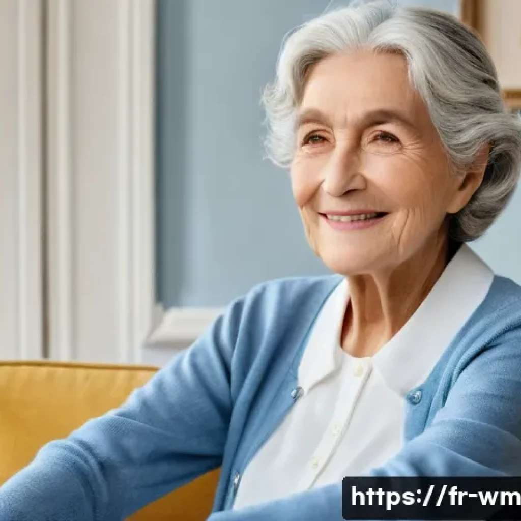 노인을 위한 실시간 건강 모니터링 시스템 - **Prompt:** A serene, elderly French woman, approximately 78 years old, with kind eyes and neatly st...